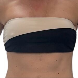 Tavik Moon Bandeau Black and Cream Bikini Top